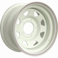 Off Road Wheels УАЗ 7.5x16 5*139.7 ET25 DIA110.1 White Штампованный
