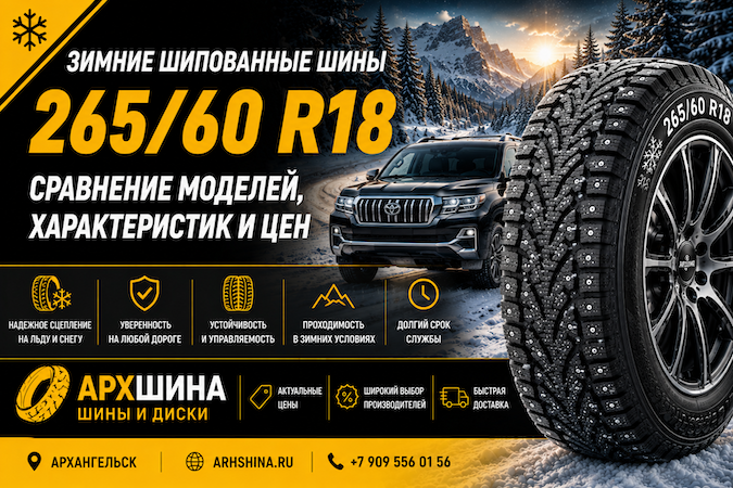 Зимние шипованные шины 265/60 R18 — сравнение моделей, характеристик и цен