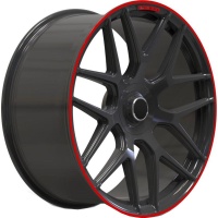 AMG Style G-klass 10x22 5*130 ET26 DIA84.1 Satin Black Red Lip Кованый