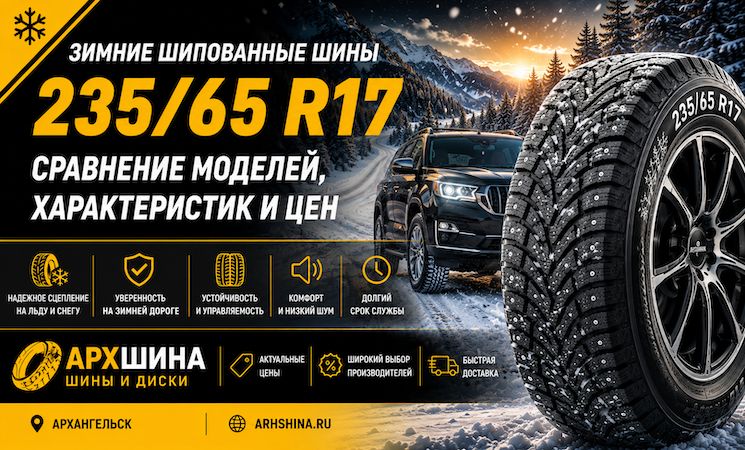 Зимние шипованные шины 235/65 R17 — сравнение моделей, характеристик и цен