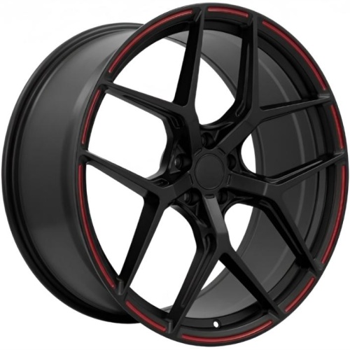 Фото колесного диска Brixton PF7 10x22 5*112 ET30 DIA66.6 Satin Black Red Lip Кованый