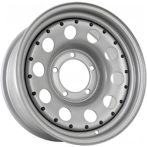 Фото колесного диска Grizzly SW04 7x16 5*139.7 ET0 DIA108.6 Silver + Black Rivet Литой