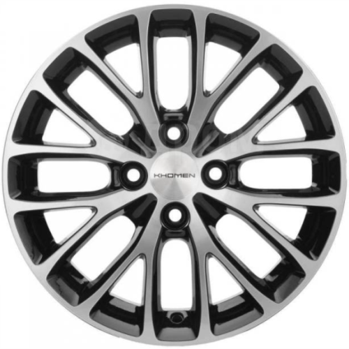 Фото колесного диска Khomen KHW 1506 6x15 4*100 ET45 DIA56.6 Black-FP Литой