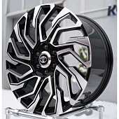 Khann KW LT2 9.5x22 6*139.7 ET45 DIA95.1 Gloss Black Face Кованый