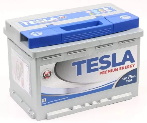 Фото аккумулятора АКБ TESLA PREMIUM Asia 6СТ-75  D26 пп