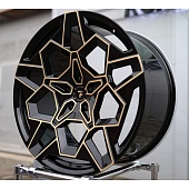BMW NEW XM7 10x22 5*120 ET21 DIA66.6 Gloss Black Gold Spoke Кованый